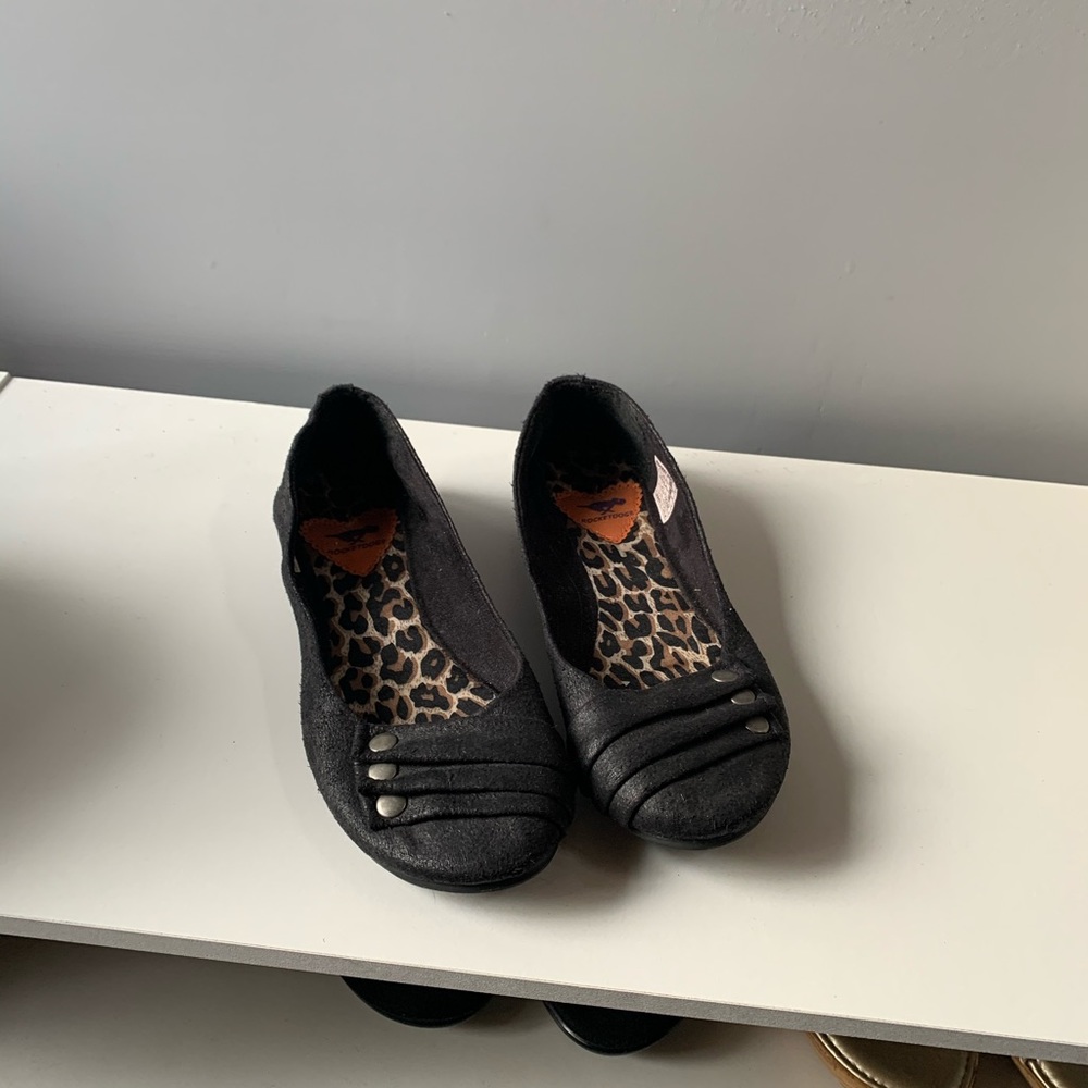 Black leather flats Rocketdog